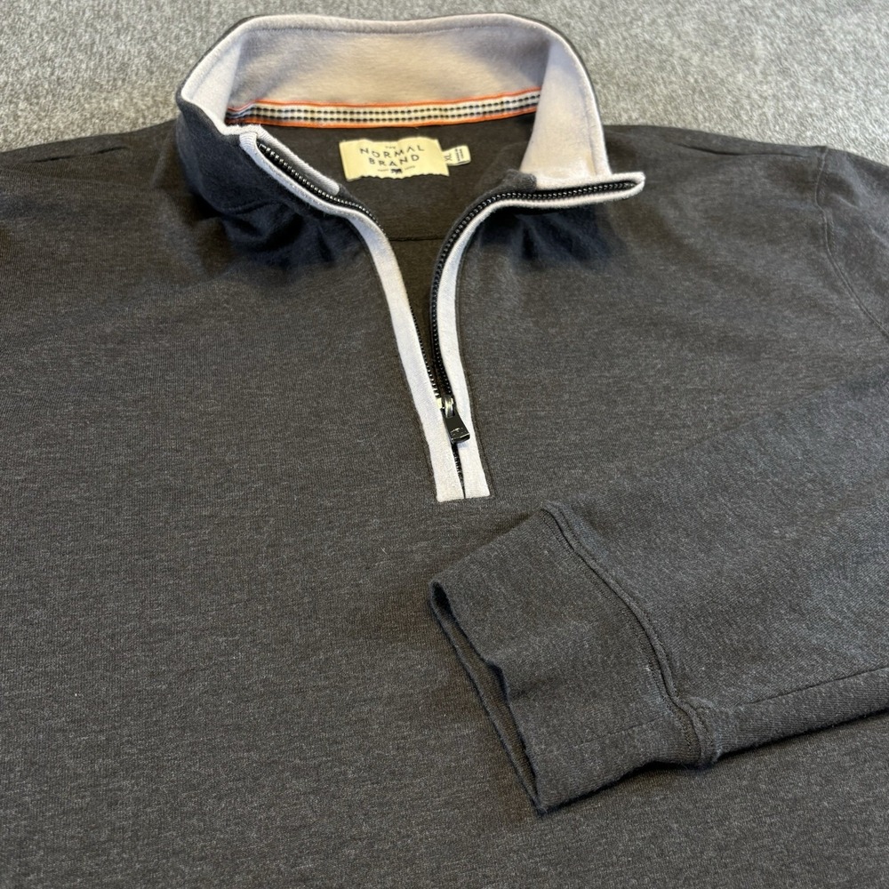 The Normal Brand 1/4 Zip Pullover Sweater Blue Long Sleeve Stretch Mens XL